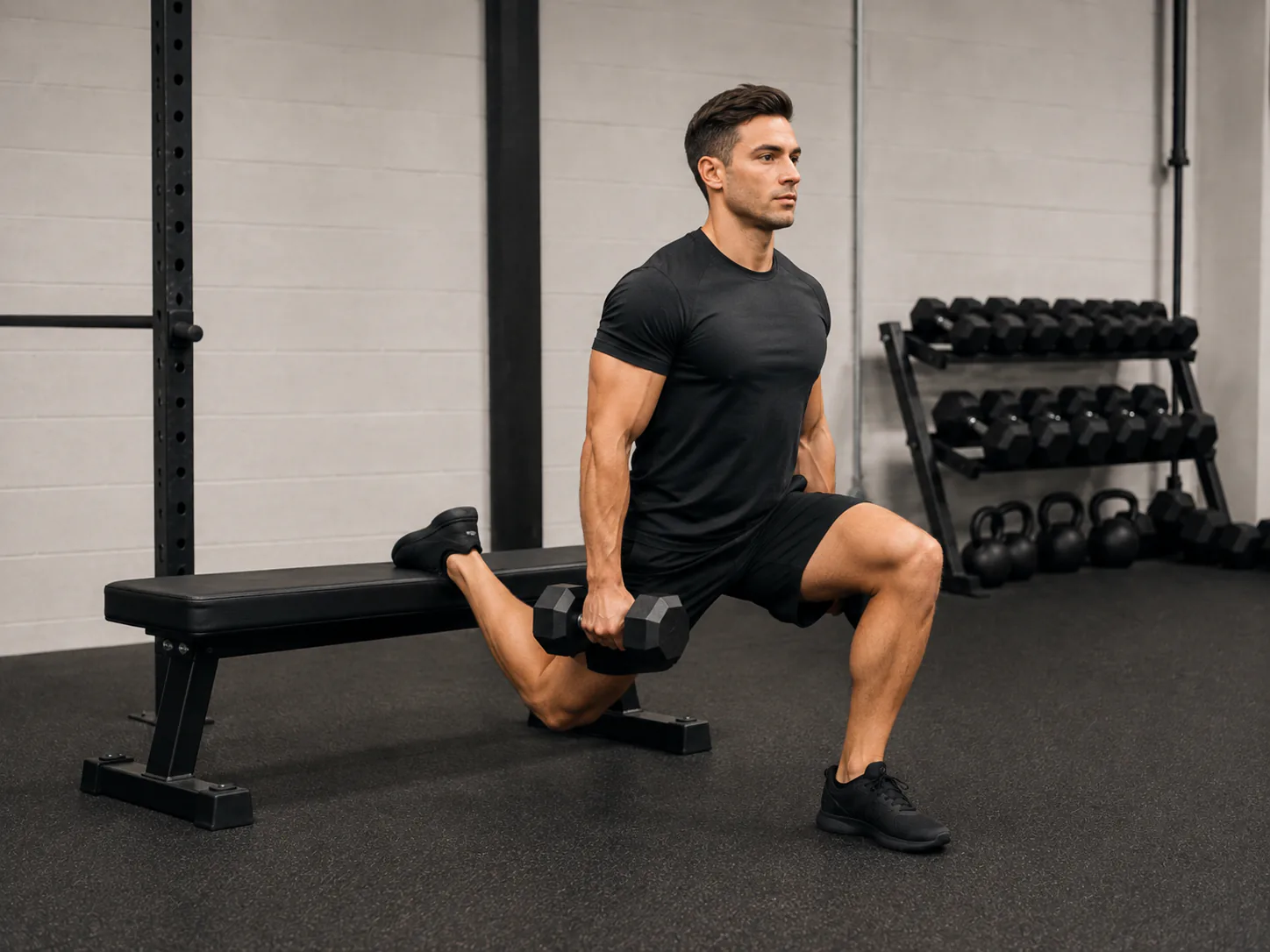 Bulgarian split squat exercise