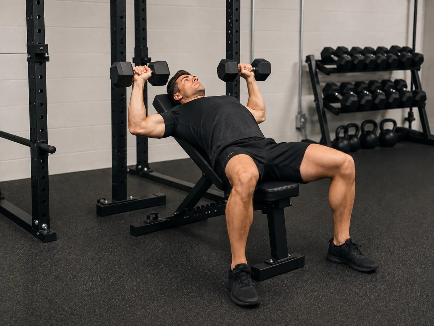 Incline dumbbell press exercise